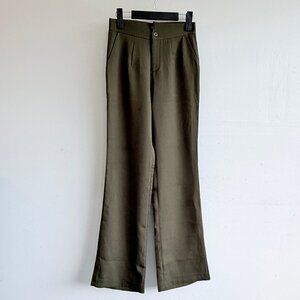 Jousse Paris Dark Khaki Green High-Waist Trousers